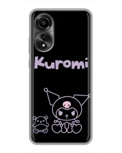 Чохол для OPPO A78 (4G) з картинкою «Kuromi — чорний мінімалізм»