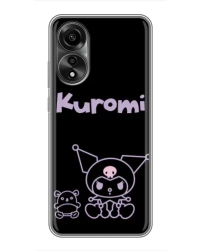 Чехол для OPPO A78 (4G) с картинкой «Kuromi — черный минимализм»