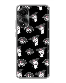 Чехол для OPPO A78 (4G) с картинкой «Черный паттерн Kuromi»