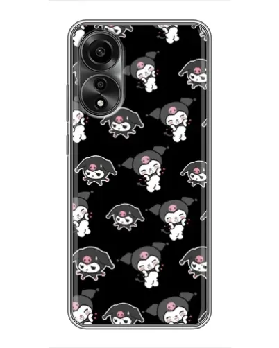 Чехол для OPPO A78 (4G) с картинкой «Черный паттерн Kuromi»