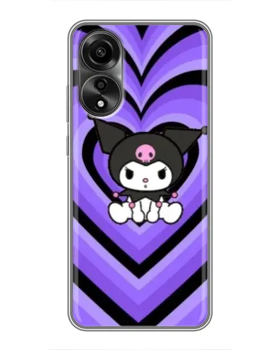 Чехол для OPPO A78 (4G) с картинкой «Kuromi и фиолетовые сердца»
