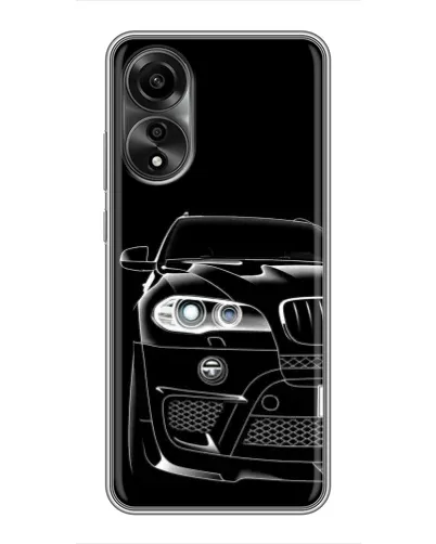 Чехол для OPPO A78 (4G) с картинкой «Темный силуэт BMW»