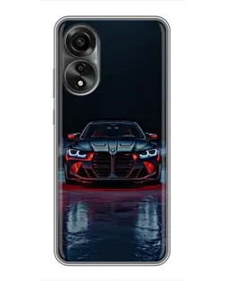 Чехол для OPPO A78 (4G) с картинкой «BMW на мокрой дороге»