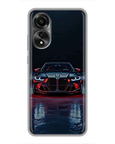 Чехол для OPPO A78 (4G) с картинкой «BMW на мокрой дороге»