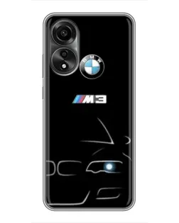 Чехол для OPPO A78 (4G) с картинкой «Минималистичный принт BMW M3»
