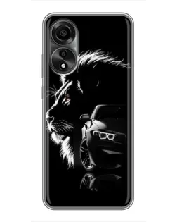 Чехол для OPPO A78 (4G) с картинкой «BMW и лев»