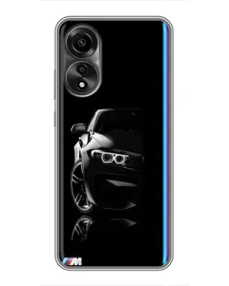 Чехол для OPPO A78 (4G) с картинкой «Силуэт BMW в темноте»