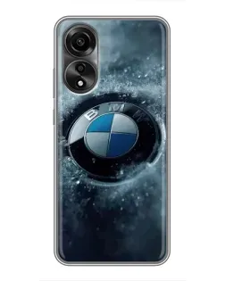 Чехол для OPPO A78 (4G) с картинкой «Логотип BMW — лед»