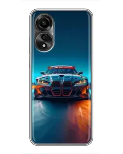 Чехол для OPPO A78 (4G) с картинкой «BMW — огни неона»