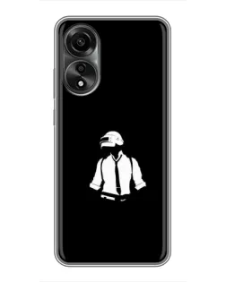 Чехол для OPPO A78 (4G) с картинкой «PUBG — белый шлем»