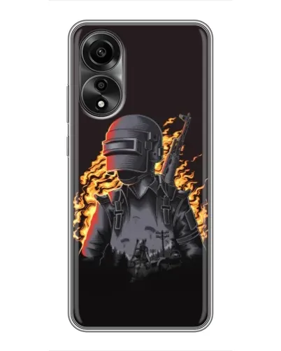 Чехол для OPPO A78 (4G) с картинкой «PUBG — огненный силуэт» Чехол для OPPO A78 (4G) с картинкой «PUBG — огненный силуэт»
