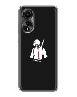 Чехол для OPPO A78 (4G) с картинкой «PUBG — силуэт воина»