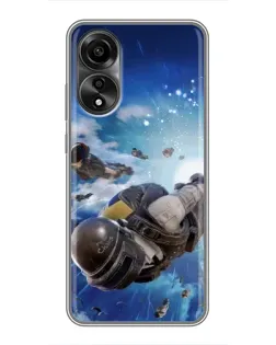 Чехол для OPPO A78 (4G) с картинкой «Десант PUBG — прыжок»