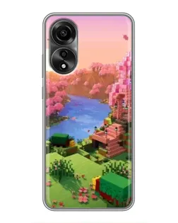 Чохол для OPPO A78 (4G) з картинкою «Рожеве дерево Minecraft»