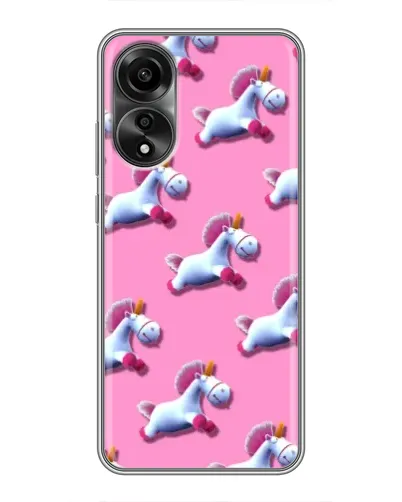 Чехол для OPPO A78 (4G) с картинкой «Единороги на розовом»