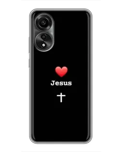 Чохол для OPPO A78 (4G) з картинкою «Серце - Jesus»