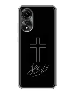 Чохол для OPPO A78 (4G) з картинкою «Графічний хрест Jesus»