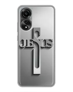 Чохол для OPPO A78 (4G) з картинкою «Металевий хрест Jesus»