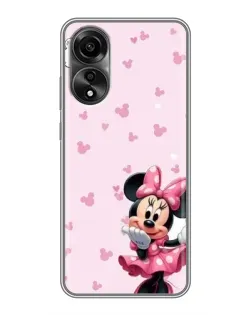 Чехол для OPPO A78 (4G) с картинкой «Минни Маус и сердечки»
