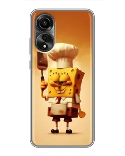 Чохол для OPPO A78 (4G) з картинкою «Губка Боб кухар»