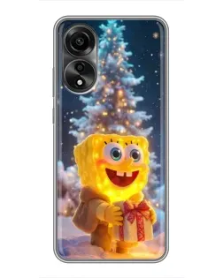 Чохол для OPPO A78 (4G) з картинкою «Різдвяний Спанч Боб»
