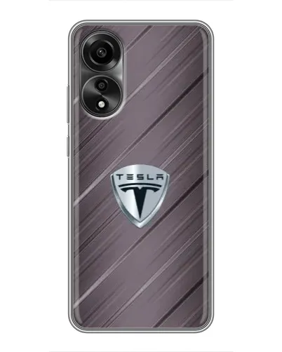 Чехол для OPPO A78 (4G) с картинкой «Металлическая текстура Tesla»