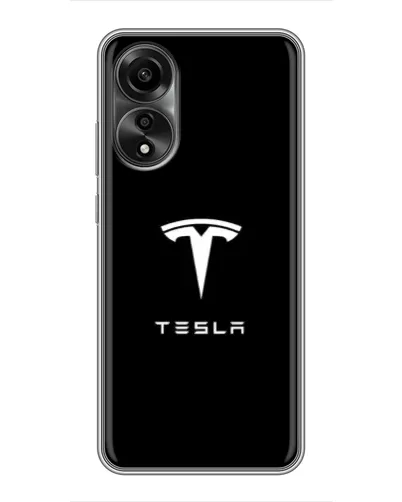 Чехол для OPPO A78 (4G) с картинкой «Tesla White Logo»