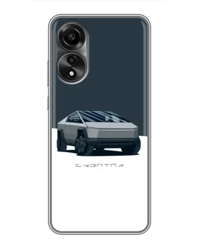 Чехол для OPPO A78 (4G) с картинкой «Серебристый Cybertruck Tesla»