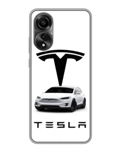 Чехол для OPPO A78 (4G) с картинкой «Tesla White Style»