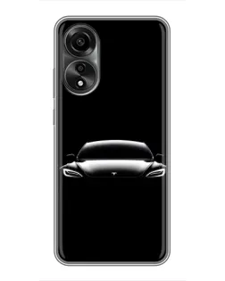 Чехол для OPPO A78 (4G) с картинкой «Фары Tesla Night»