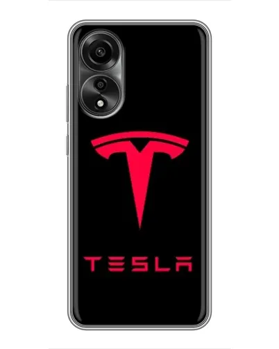 Чехол для OPPO A78 (4G) с картинкой «Tesla Red Logo»