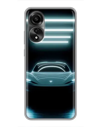 Чехол для OPPO A78 (4G) с картинкой «Tesla в неоне»