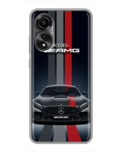 Чехол для OPPO A78 (4G) с картинкой «Mercedes — белый карбон»