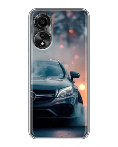 Чехол для OPPO A78 (4G) с картинкой «Mercedes — ночной город»