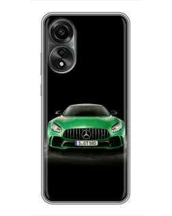 Чехол для OPPO A78 (4G) с картинкой «Mercedes — неоновый лого»
