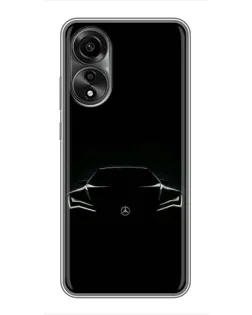 Чехол для OPPO A78 (4G) с картинкой «Mercedes — силуэт авто» Чехол для OPPO A78 (4G) с картинкой «Mercedes — силуэт авто»