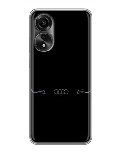 Чехол для OPPO A78 (4G) с картинкой «Audi — световой подпись» Чехол для OPPO A78 (4G) с картинкой «Audi — световой подпись»