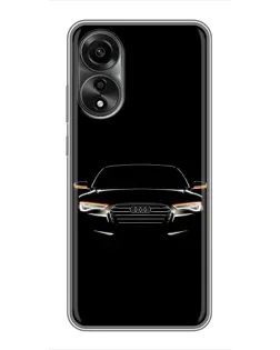 Чехол для OPPO A78 (4G) с картинкой «Audi — ночной контур» Чехол для OPPO A78 (4G) с картинкой «Audi — ночной контур»