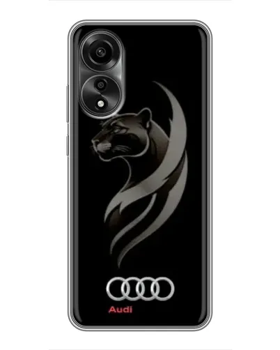 Чехол для OPPO A78 (4G) с картинкой «Графика — пантера и Audi»