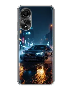 Чехол для OPPO A78 (4G) с картинкой «Ночной город и Audi» Чехол для OPPO A78 (4G) с картинкой «Ночной город и Audi»