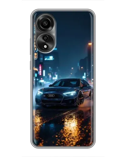 Чехол для OPPO A78 (4G) с картинкой «Ночной город и Audi»