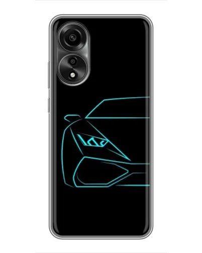 Чехол для OPPO A78 (4G) с картинкой «Голубой силуэт Lamborghini» Чехол для OPPO A78 (4G) с картинкой «Голубой силуэт Lamborghini»