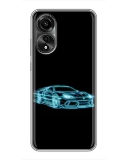 Чехол для OPPO A78 (4G) с картинкой «Неоновый контур Lamborghini» Чехол для OPPO A78 (4G) с картинкой «Неоновый контур Lamborghini»