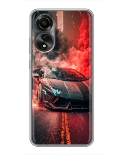 Чехол для OPPO A78 (4G) с картинкой «Lamborghini красный дым» Чехол для OPPO A78 (4G) с картинкой «Lamborghini красный дым»