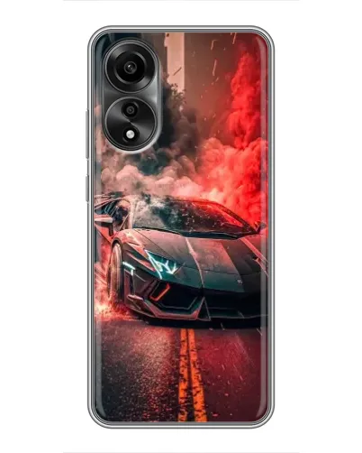 Чехол для OPPO A78 (4G) с картинкой «Lamborghini красный дым» Чехол для OPPO A78 (4G) с картинкой «Lamborghini красный дым»