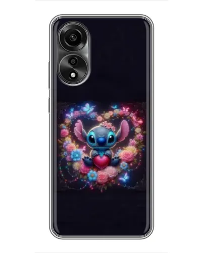 Чехол для OPPO A78 (4G) с картинкой «Stitch в цветах»