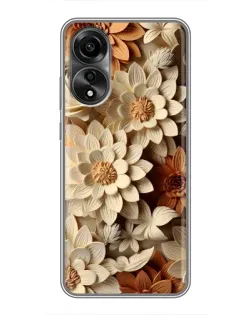 Чохол для OPPO A78 (4G) з картинкою «Бежевий флористичний декор»