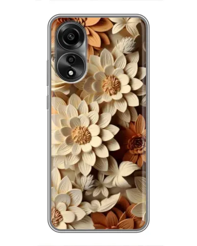 Чохол для OPPO A78 (4G) з картинкою «Бежевий флористичний декор»