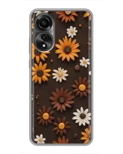 Чохол для OPPO A78 (4G) з картинкою «Візерунок з маленьких соняшників»