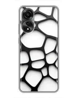 Чохол для OPPO A78 (4G) з картинкою «Біла об'ємна сітка»